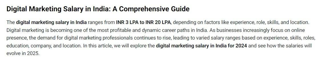 Digital Marketing Salary